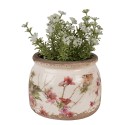 Clayre & Eef Fioriera Ø 12x10 cm Beige Rosa  Ceramica Fiori