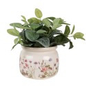 Clayre & Eef Blumentopf Ø 20x15 cm Beige Rosa Keramik Blumen