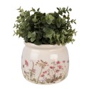 Clayre & Eef Fioriera Ø 16x13 cm Beige Rosa  Ceramica Fiori