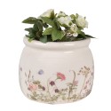 Clayre & Eef Planter Ø 12x10 cm Beige Pink Ceramic Flowers