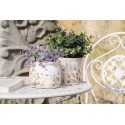 Clayre & Eef Planter Ø 12x10 cm Beige Pink Ceramic Flowers