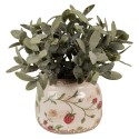 Clayre & Eef Fioriera Ø 12x10 cm Beige Rosso Ceramica Fragole
