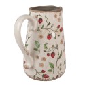 Clayre & Eef Decoration can 21x15x23 cm Beige Red Ceramic Strawberries