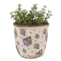 Clayre & Eef Fioriera Ø 11x10 cm Beige Blu  Ceramica Fiori