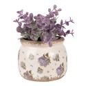 Clayre & Eef Fioriera Ø 12x10 cm Beige Blu  Ceramica Fiori