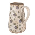 Clayre & Eef Brocca decorativa 21x15x23 cm Beige Blu  Ceramica Fiori