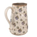 Clayre & Eef Brocca decorativa 21x15x23 cm Beige Blu  Ceramica Fiori
