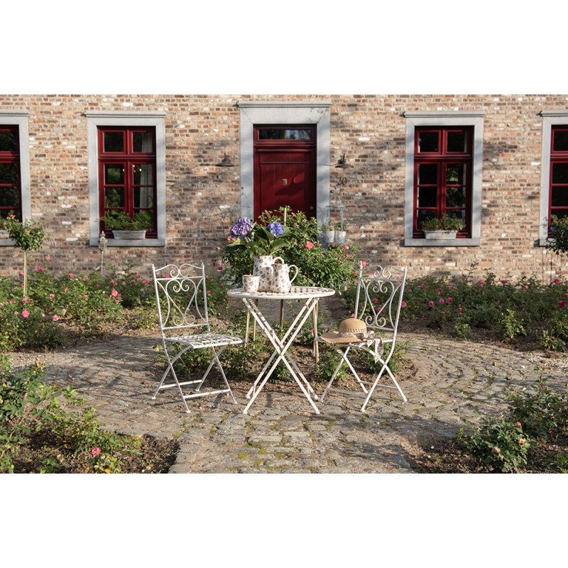 Clayre & Eef Brocca decorativa 21x15x23 cm Beige Blu  Ceramica Fiori