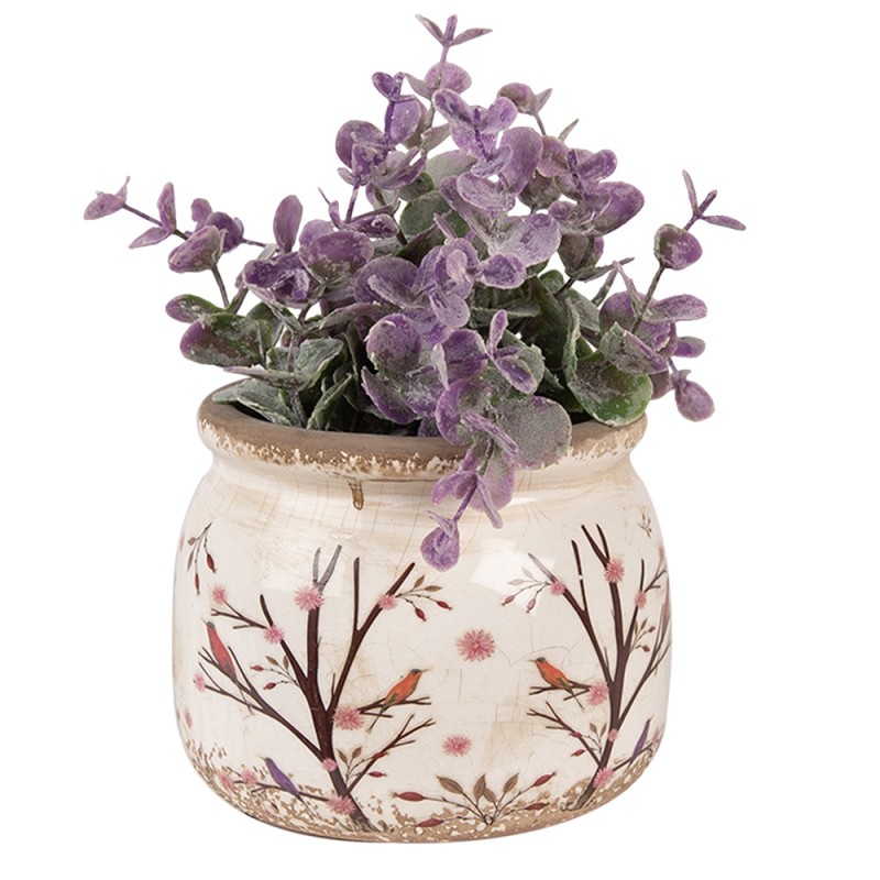 Clayre & Eef Planter Ø 12x10 cm Beige Brown Ceramic Branches