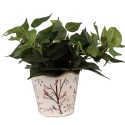 Clayre & Eef Blumentopf Ø 16x15 cm Beige Braun Keramik Zweigen