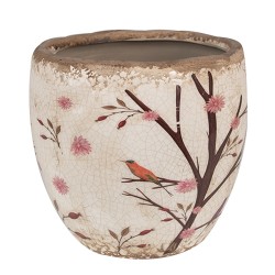 Clayre & Eef Planter Ø 14x14 cm Beige Brown Ceramic Branches