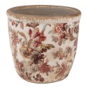 Clayre & Eef Planter Ø 11x11 cm Beige Pink Ceramic Flowers