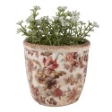 Clayre & Eef Planter Ø 11x11 cm Beige Pink Ceramic Flowers