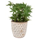 Clayre & Eef Blumentopf Ø 16x16 cm Beige Schwarz Keramik Herzen