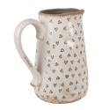 Clayre & Eef Dekorative Kanne 21x15x23 cm Beige Schwarz Keramik Herzen