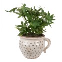 Clayre & Eef Blumentopf 17x14x12 cm Beige Schwarz Keramik Herzen