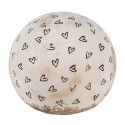 Clayre & Eef Decorazione Palla  Ø 12x12 cm Beige Nero Ceramica Cuoricini