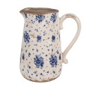 Clayre & Eef Decoration can 21x15x23 cm Beige Blue Ceramic Roses