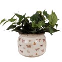 Clayre & Eef Fioriera Ø 20x15 cm Beige Rosa  Ceramica Farfalle