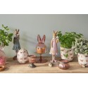 Clayre & Eef Decoration Egg Ø 10x12 cm Beige Pink Ceramic Butterflies