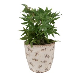 Clayre & Eef Planter Ø 16x16 cm Beige Blue Ceramic Olives