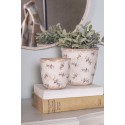 Clayre & Eef Fioriera Ø 11x10 cm Beige Blu  Ceramica Olive