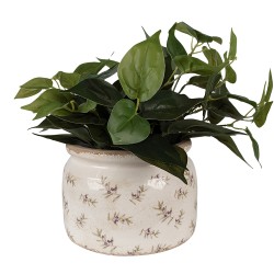 Clayre & Eef Planter Ø 20x15 cm Beige Blue Ceramic Olives