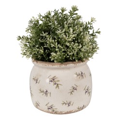 Clayre & Eef Planter Ø 16x13 cm Beige Blue Ceramic Olives