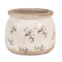 Clayre & Eef Pot de fleurs d'intérieur Ø 12x10 cm Beige Bleu Céramique Olives