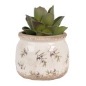 Clayre & Eef Pot de fleurs d'intérieur Ø 12x10 cm Beige Bleu Céramique Olives