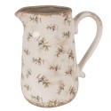 Clayre & Eef Decoratie Kan  21x15x23 cm Beige Blauw Keramiek Olijven