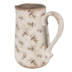 Clayre & Eef Brocca decorativa 21x15x23 cm Beige Blu Ceramica Olive
