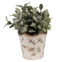 Clayre & Eef Bloempot  Ø 13x12 cm Beige Blauw Keramiek Olijven