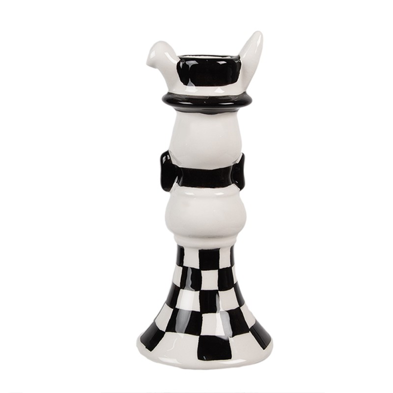 Clayre & Eef Candelabro Coniglio 17 cm Bianco Color argento Ceramica