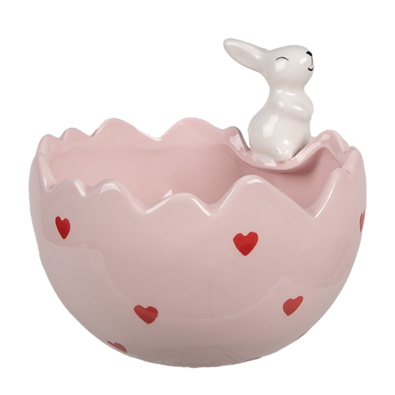 Clayre & Eef Bol de décoration Œuf 13x12x10 cm Rose Céramique