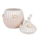 Clayre & Eef Pot de stockage Œuf Ø 16x23 cm Rose Céramique Ovale