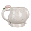 Clayre & Eef Mug Rabbit 450 ml White Pink Ceramic Round