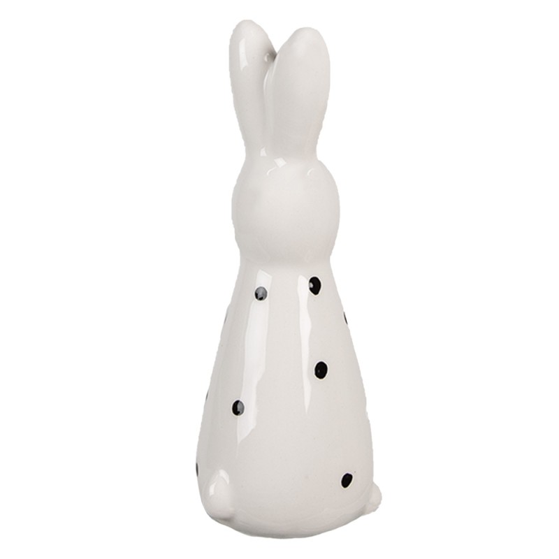 Clayre & Eef Figurine Lapin 13 cm Blanc Noir Céramique
