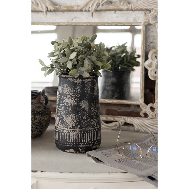 Clayre & Eef Vase Ø 15x23 cm Gris Céramique