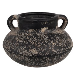 Clayre & Eef Fioriera Ø 21x13 cm Grigio Ceramica
