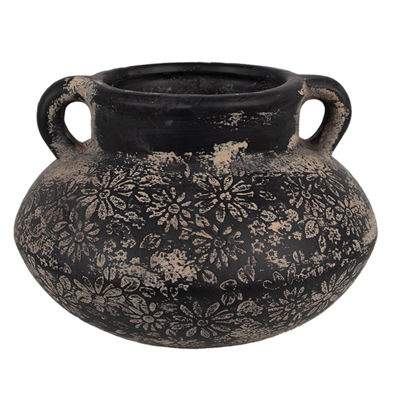 Clayre & Eef Fioriera Ø 21x13 cm Grigio Ceramica