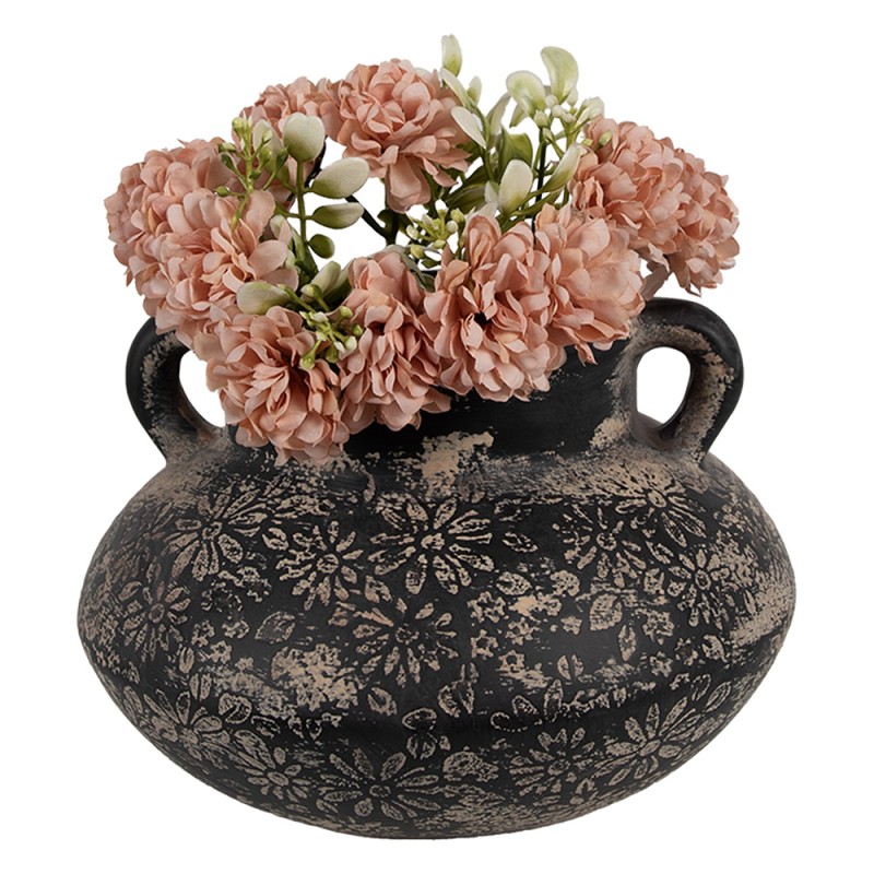 Clayre & Eef Fioriera Ø 21x13 cm Grigio Ceramica