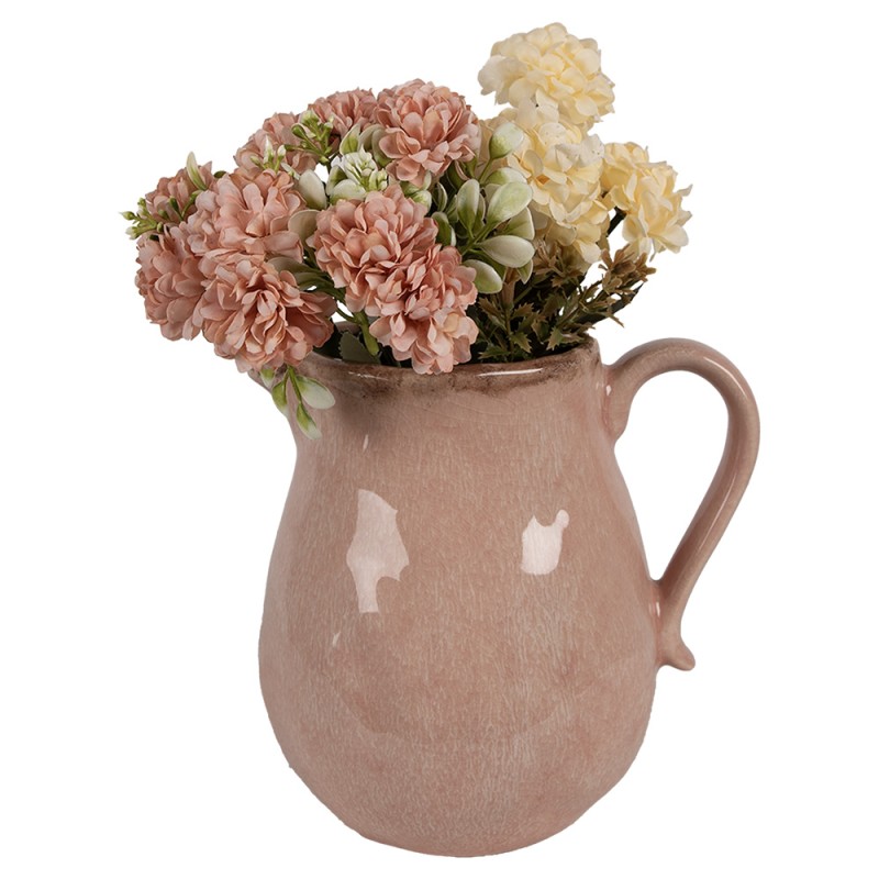 Clayre & Eef Decoration can 21x16x20 cm Pink Ceramic