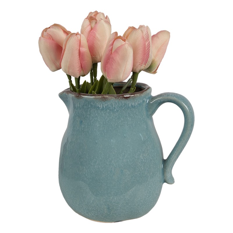 Clayre & Eef Decoratie Kan  17x13x15 cm Blauw Keramiek