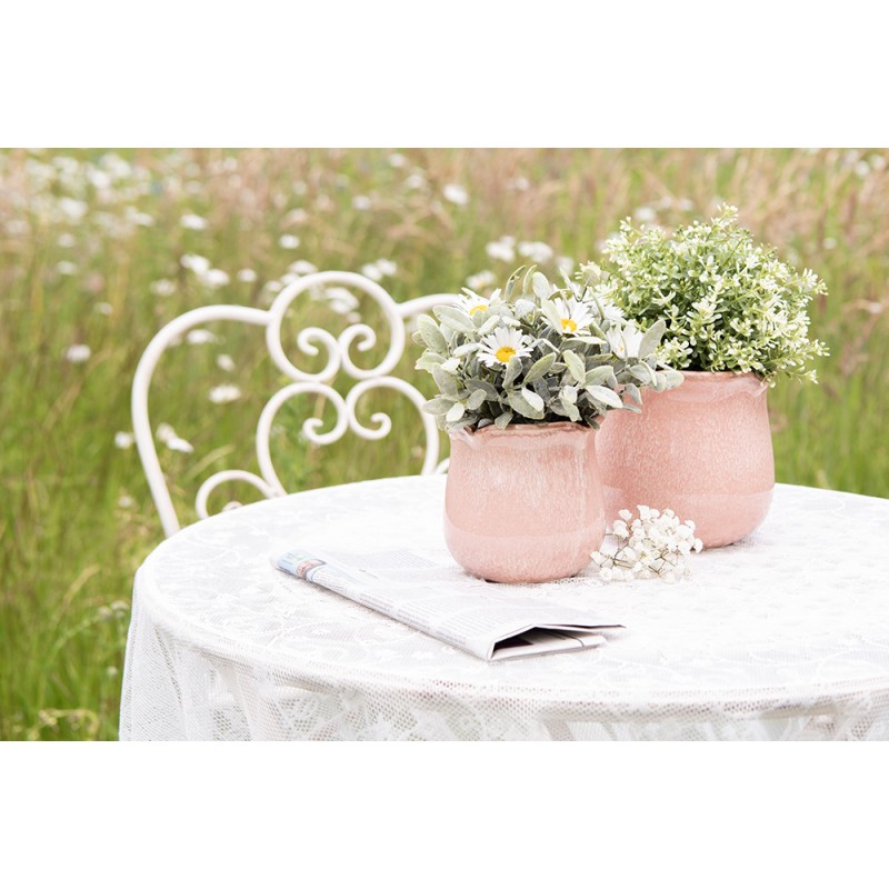 Clayre & Eef Fioriera per interni Ø 16x15 cm Rosa Ceramica