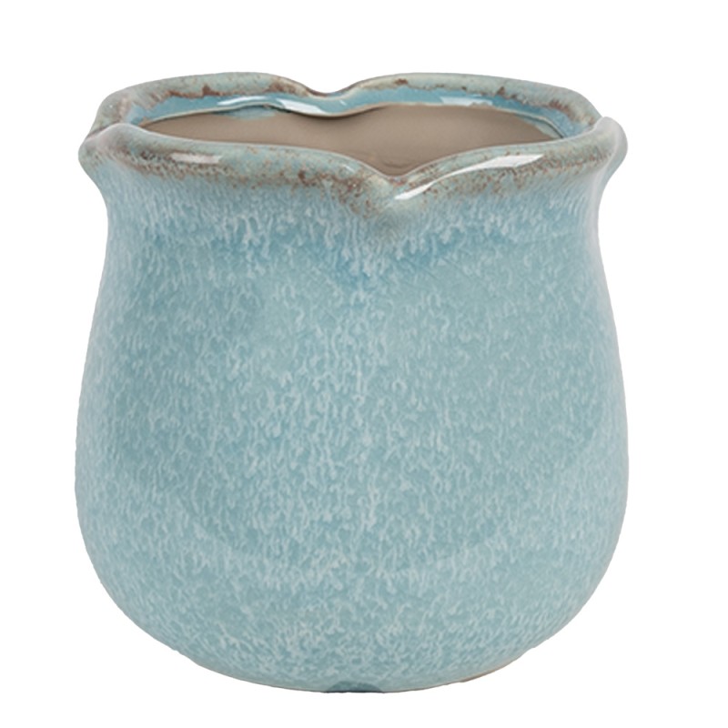 Clayre & Eef Fioriera per interni Ø 12x12 cm Blu Ceramica