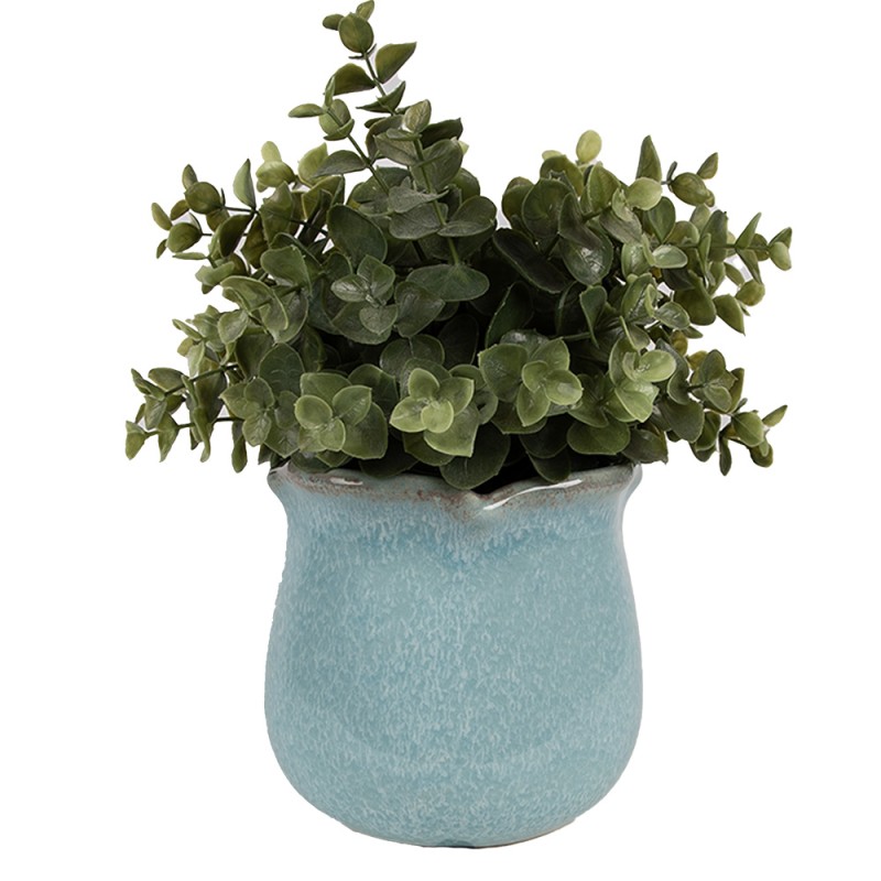Clayre & Eef Fioriera per interni Ø 12x12 cm Blu Ceramica