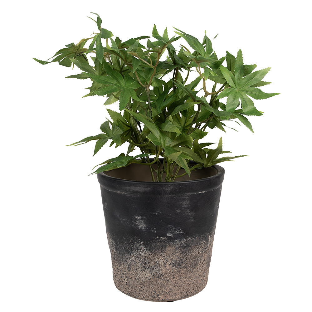 Bloempot Binnen Ø 17X16 Cm Zwart Bruin Keramiek-image