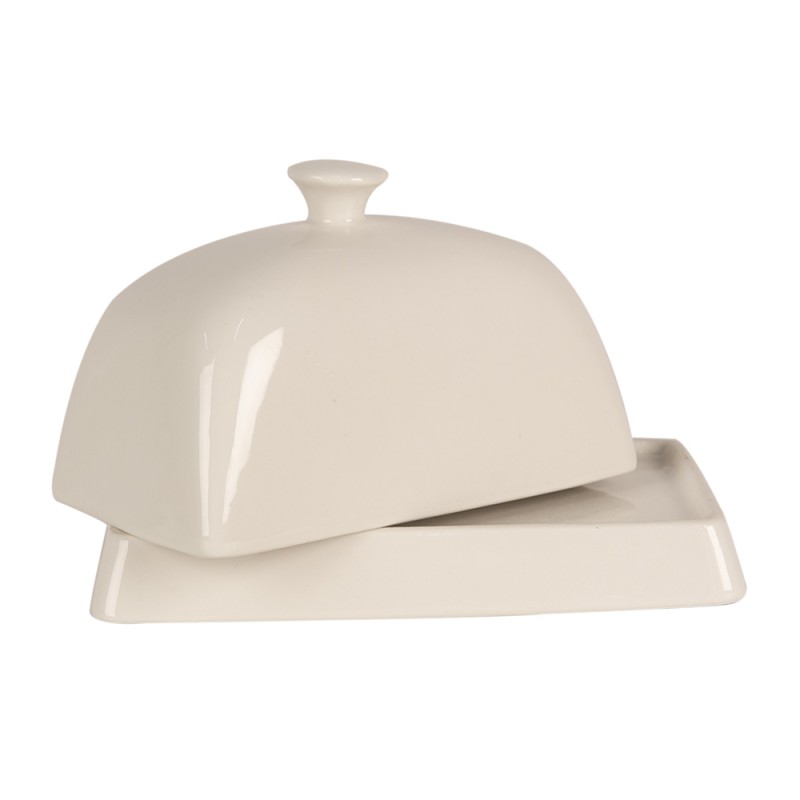 Clayre & Eef Portaburro 16x10x9 cm Bianco Ceramica