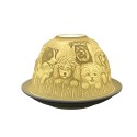 Clayre & Eef Waxinelichthouder Ø 12x8 cm Wit Porselein Honden